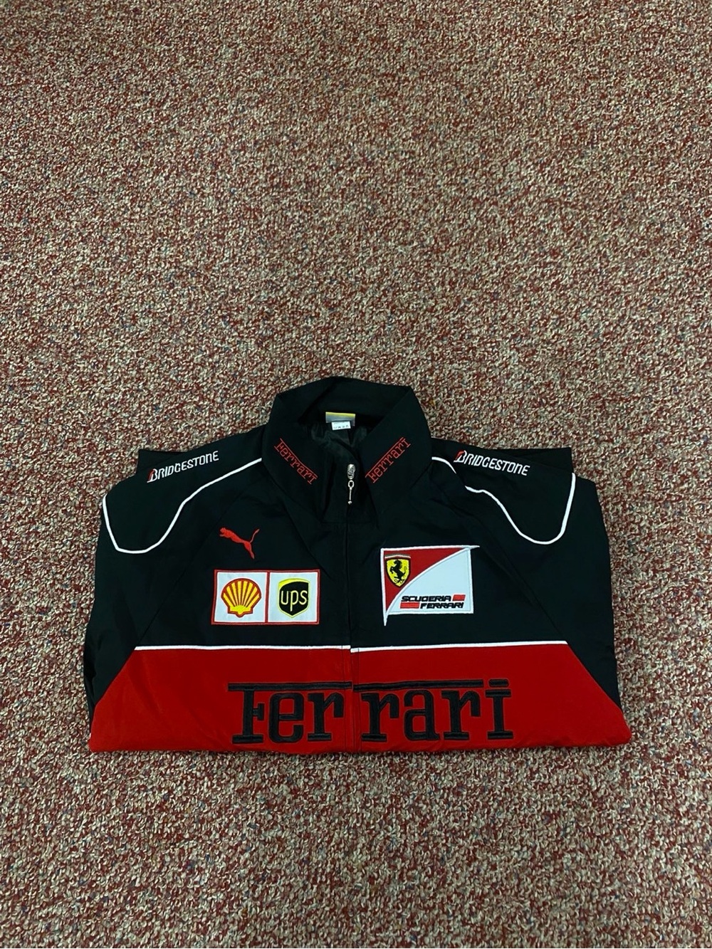 Ferrari Black & Red Racing Patch Bomber Jacket - Picture 5 of 5
